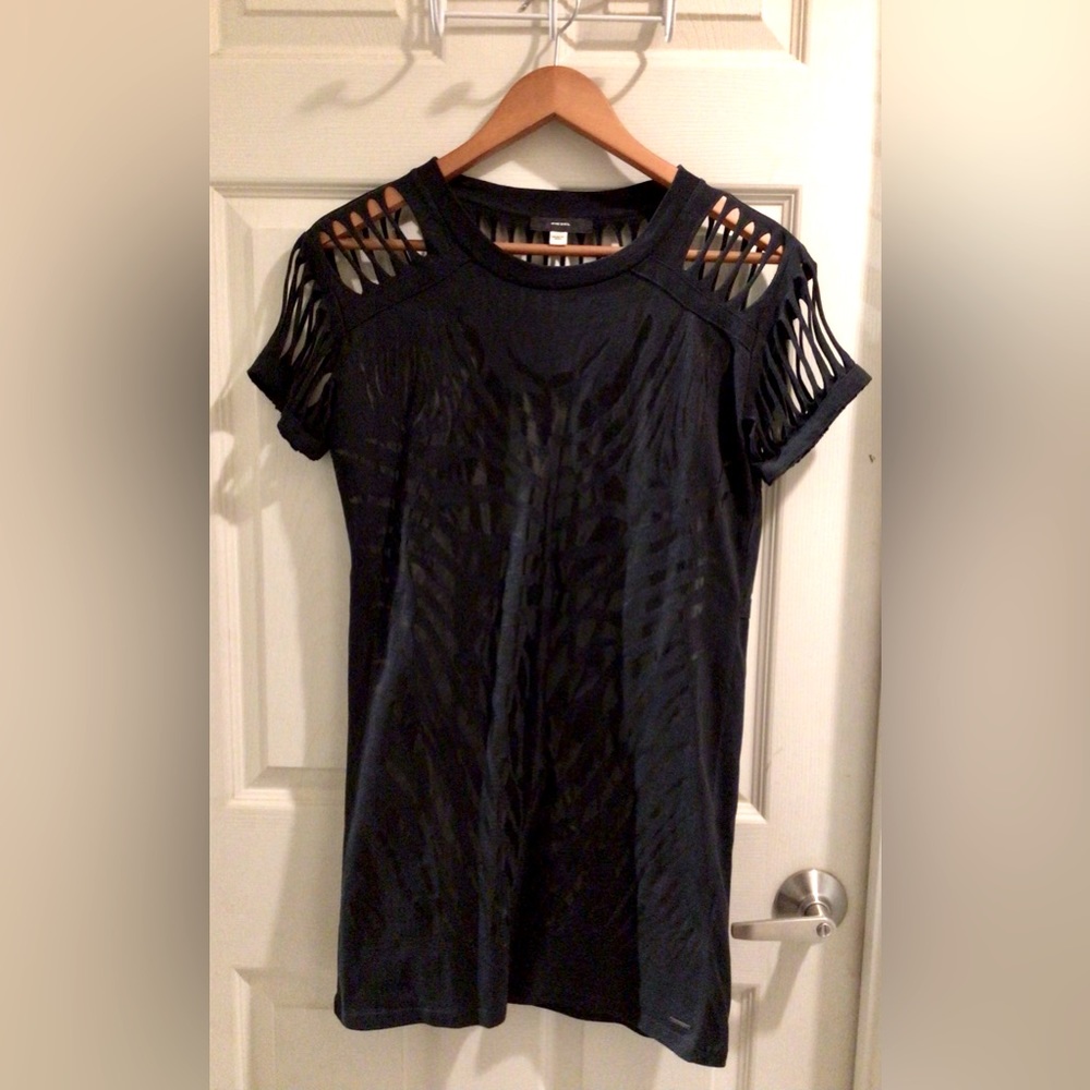 Diesel short dress , metallic and black